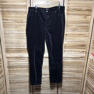 Talbots Black Corduroy Pants Flawless 5 Pocket Straight Size 16